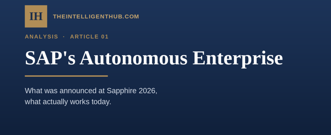 The Autonomous Enterprise: What SAP Announced at SAPPHIRE 2026, and What’s Changed Since