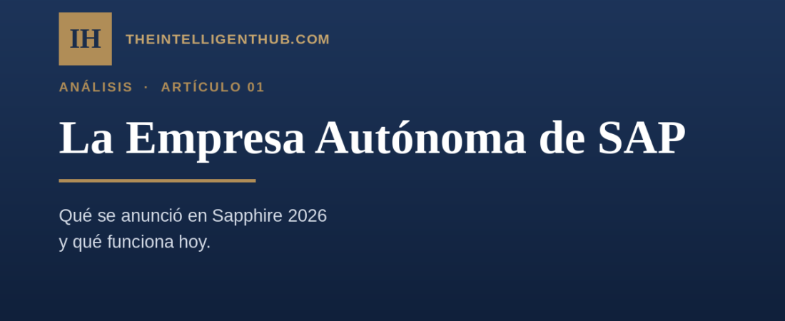 La empresa autónoma: qué anunció SAP en SAPPHIRE 2026, y qué ha cambiado desde entonces